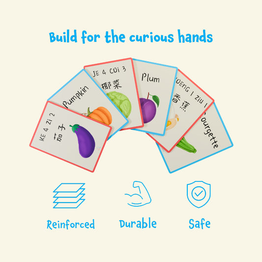 Cantonese-English Flashcards – Montessori Fruit & Veg Set