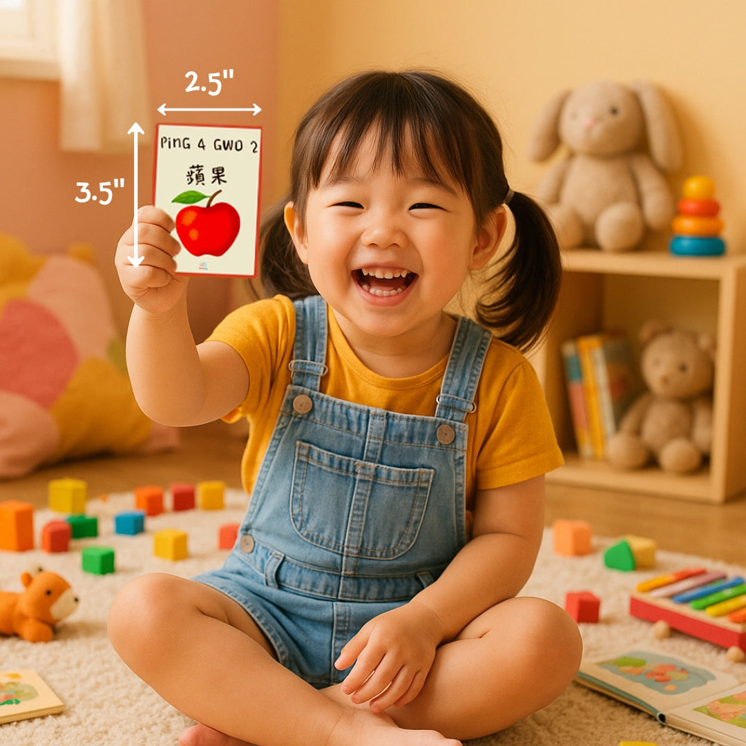 Cantonese-English Flashcards – Montessori Fruit & Veg Set