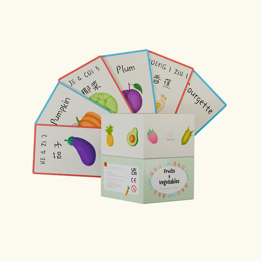 Cantonese-English Flashcards – Montessori Fruit & Veg Set